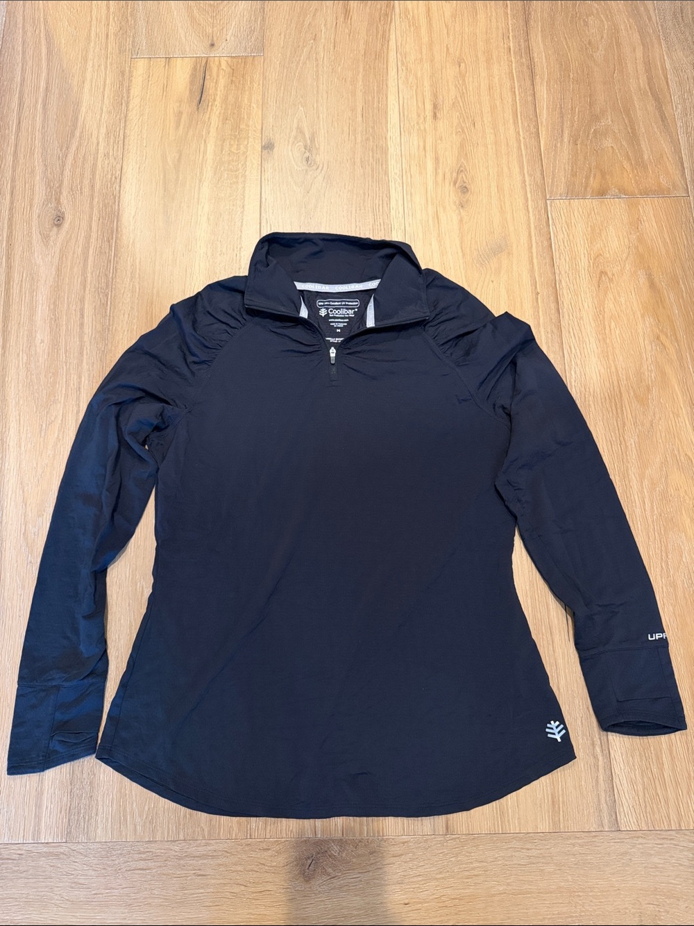 Coolibar Black Long Sleeve 1/4 Zip Performance Top